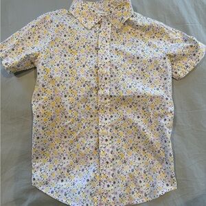 Janie and Jack Yellow and Purple Floral Shirt